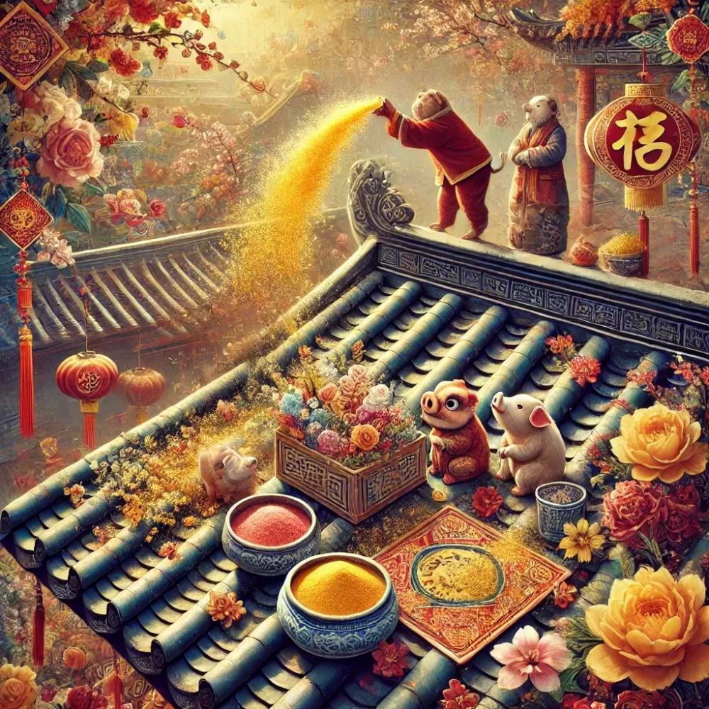 香粉鲜花扔屋顶代表什么生肖，深度解析关系