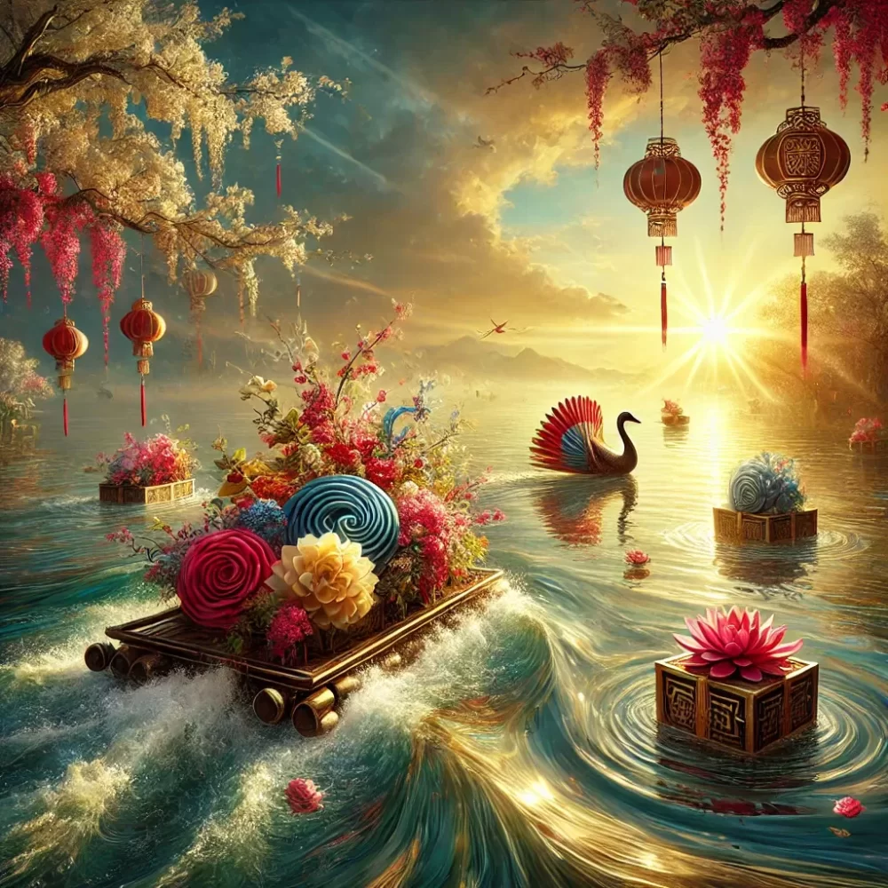 裹花片投之涪江，日彩荧荧水上摇是什么生肖，词语解释