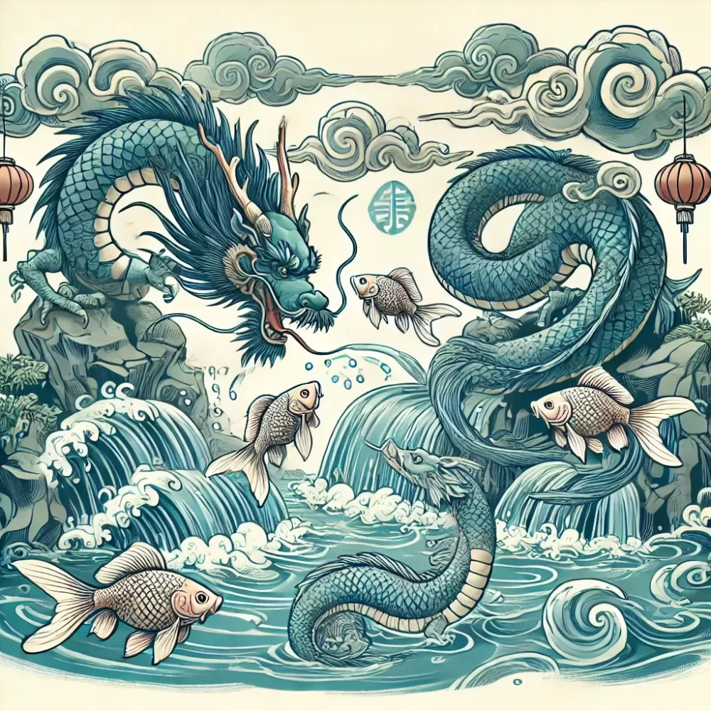 石潭波动戏鱼龙打一个准确的生肖，词语诠释解释