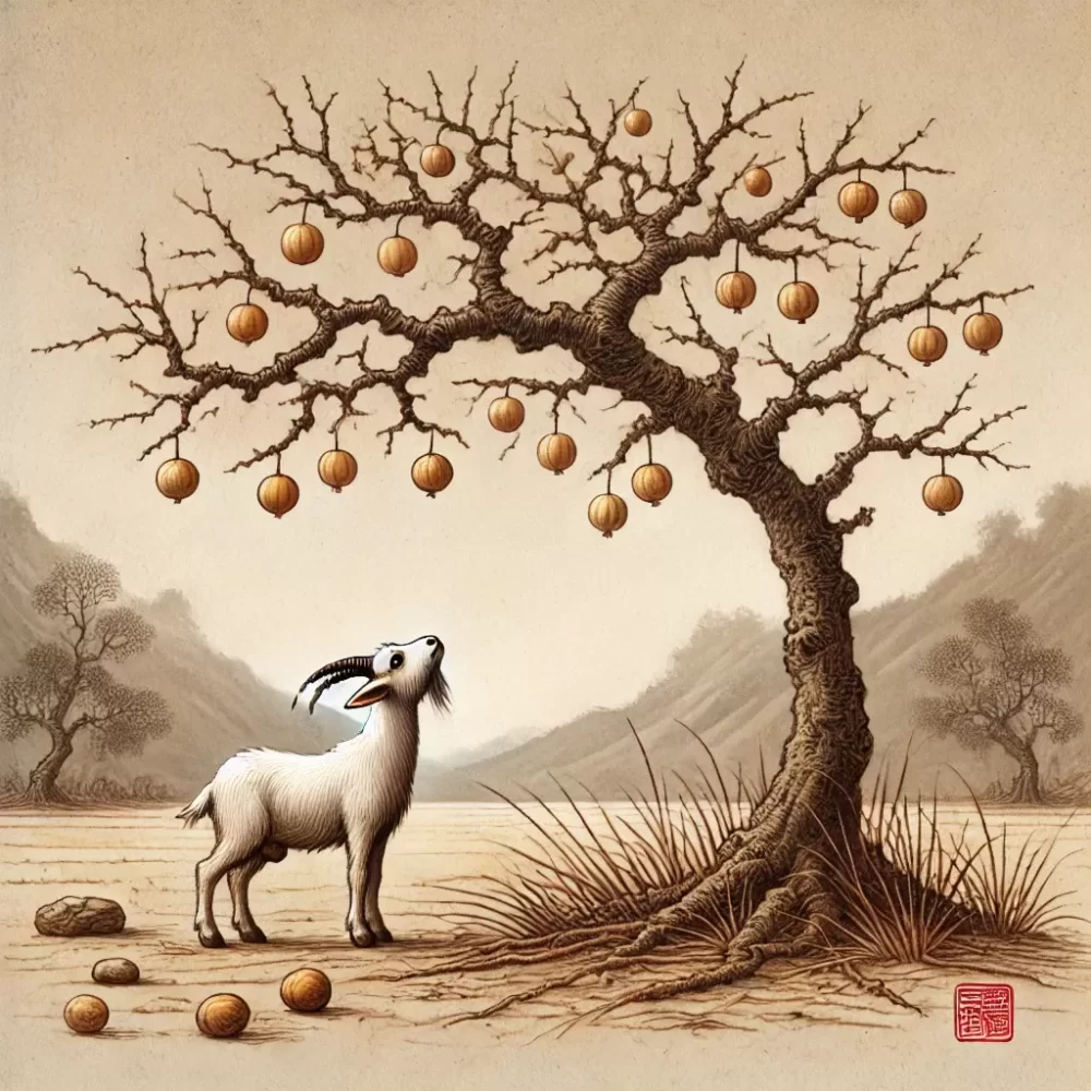 树有果实，不够温饱。四尾之数吼不中是什么生肖，精选解析解释