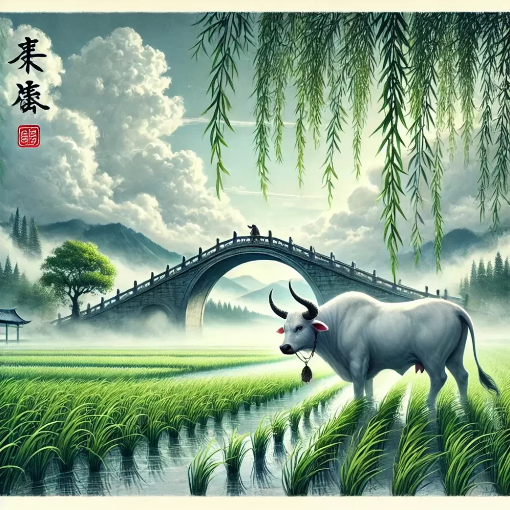 梁洲吹过柳桥风，稻苗平入水云间打一个生肖，答案解答解析