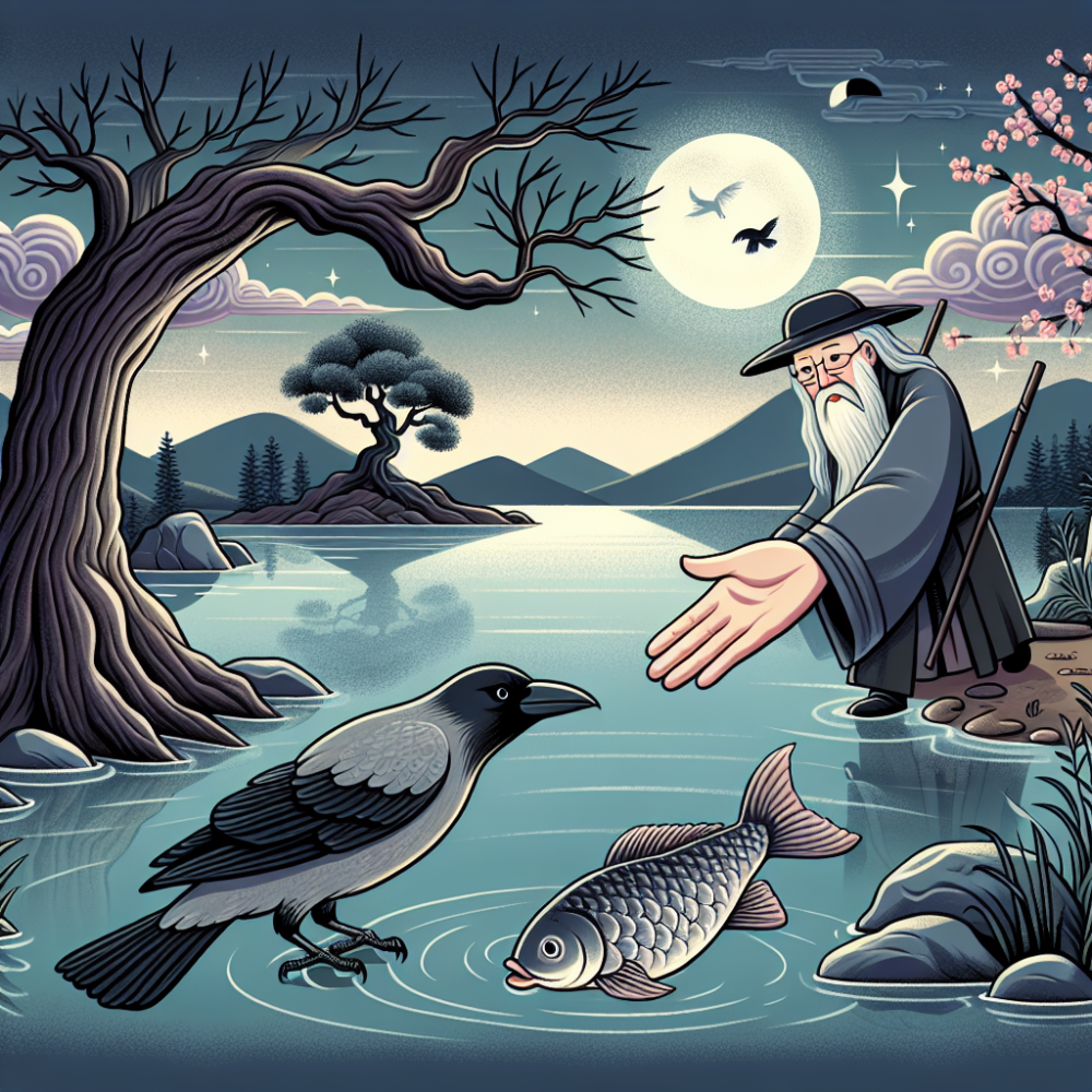 游魚昏鸦，老树依湖，仕子好意出手扶打一个正确生肖，详细解释