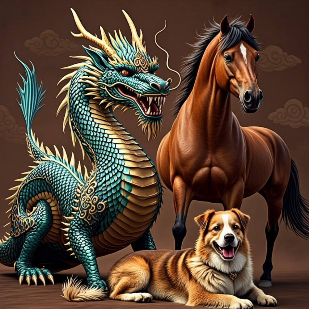 龙头老大在家闲 一马当前牧羊犬打一个正确生肖，作答解释